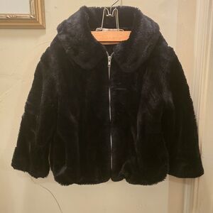 🤎 Cherokee Black Faux Fur Jacket Kids XS 4-5 - EVUC